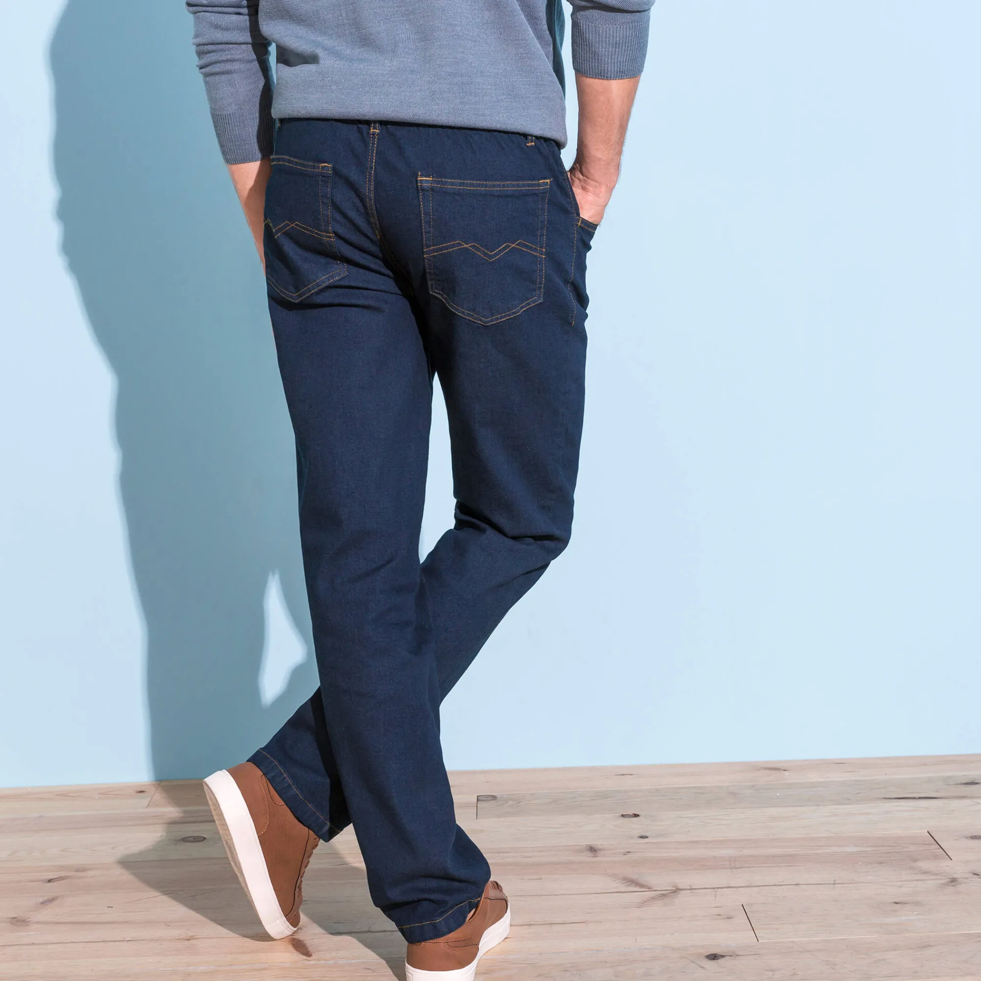 Jeans<Blancheporte Jeans met elastische taille - binnenpijpl. 82 cm raw