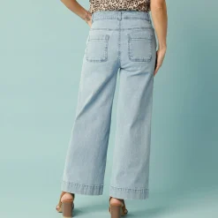 Jeans|Broek<Blancheporte Jeans met hoge taille, voor Kleine Lengtes, binnenpijplengte 60 cm, ruim 7/8-model bleached