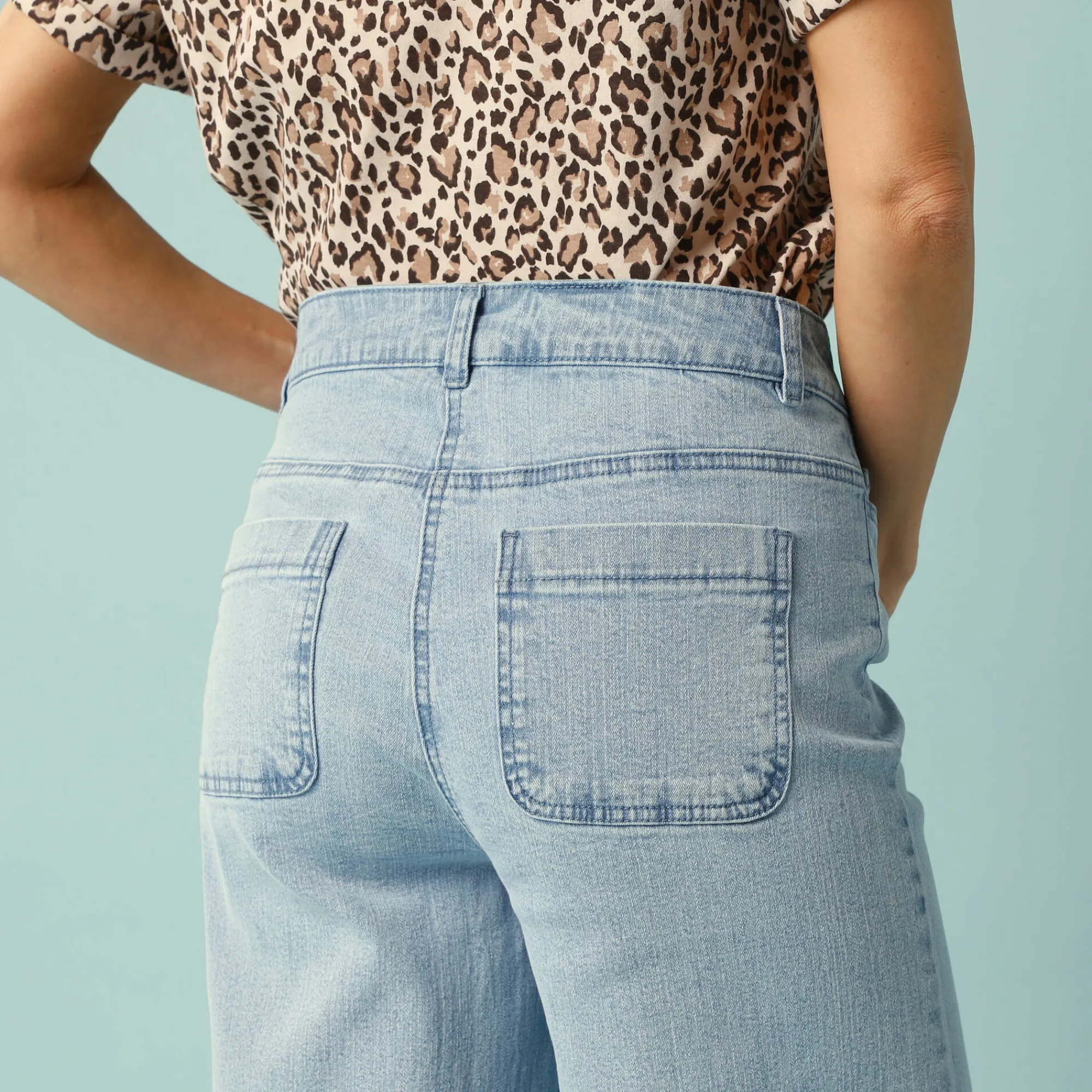 Jeans|Broek<Blancheporte Jeans met hoge taille, voor Kleine Lengtes, binnenpijplengte 60 cm, ruim 7/8-model bleached