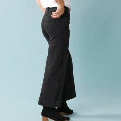 Jeans|Broek<Blancheporte Jeans met hoge taille, voor Kleine Lengtes, binnenpijplengte 60 cm, ruim 7/8-model zwart