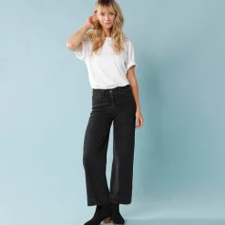Jeans|Broek<Blancheporte Jeans met hoge taille, voor Kleine Lengtes, binnenpijplengte 65 cm, ruim 7/8-model zwart