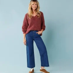 Jeans|Broek<Blancheporte Jeans met hoge taille, voor Kleine Lengtes, binnenpijplengte 60 cm, ruim 7/8-model stone