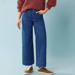 Jeans|Broek<Blancheporte Jeans met hoge taille, voor Kleine Lengtes, binnenpijplengte 65 cm, ruim 7/8-model stone