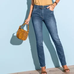 Jeans|Broek<Blancheporte Jeans voor kleine lengtes stone