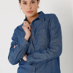 Bloes En Tuniek<Blancheporte Jeanshemd stone