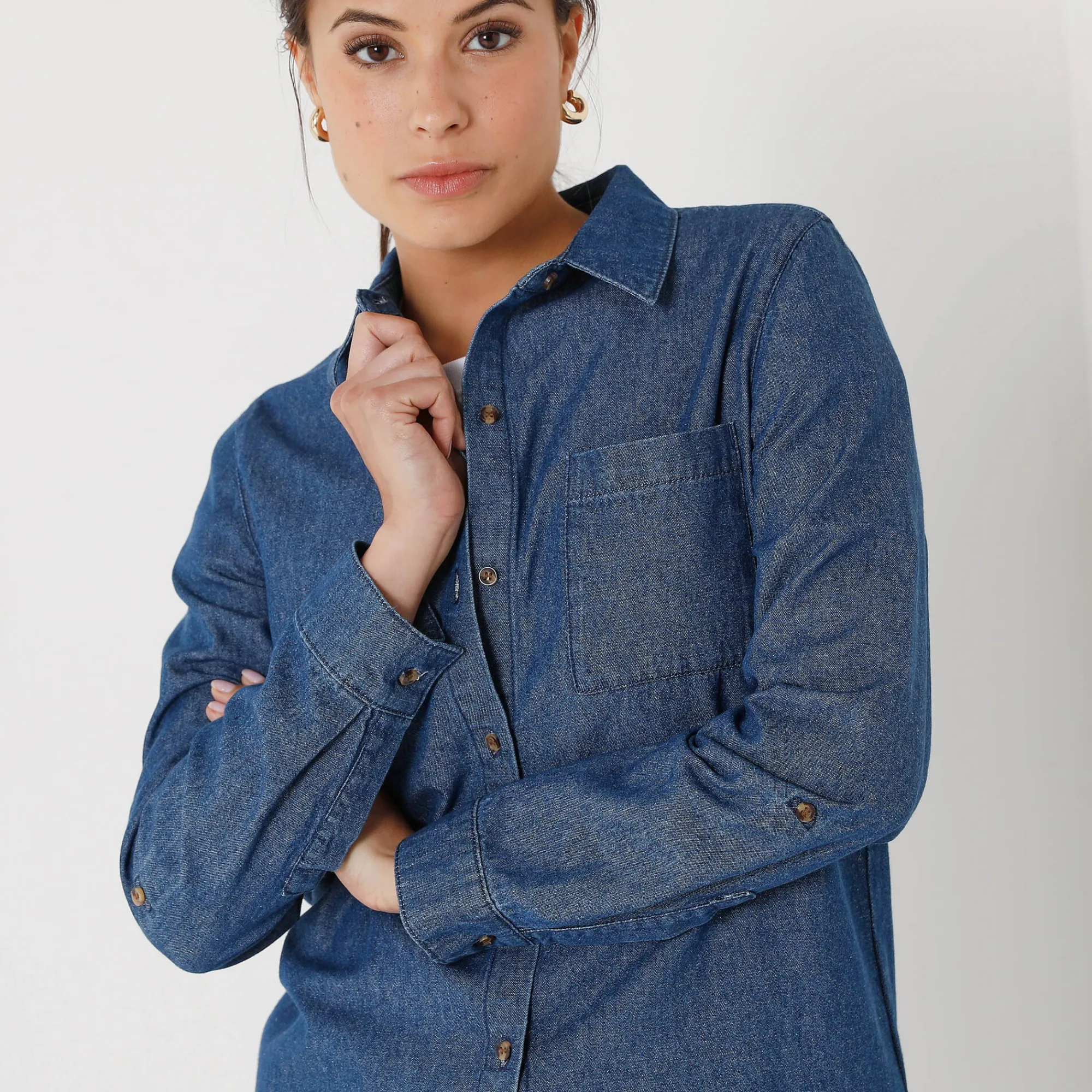 Bloes En Tuniek<Blancheporte Jeanshemd stone