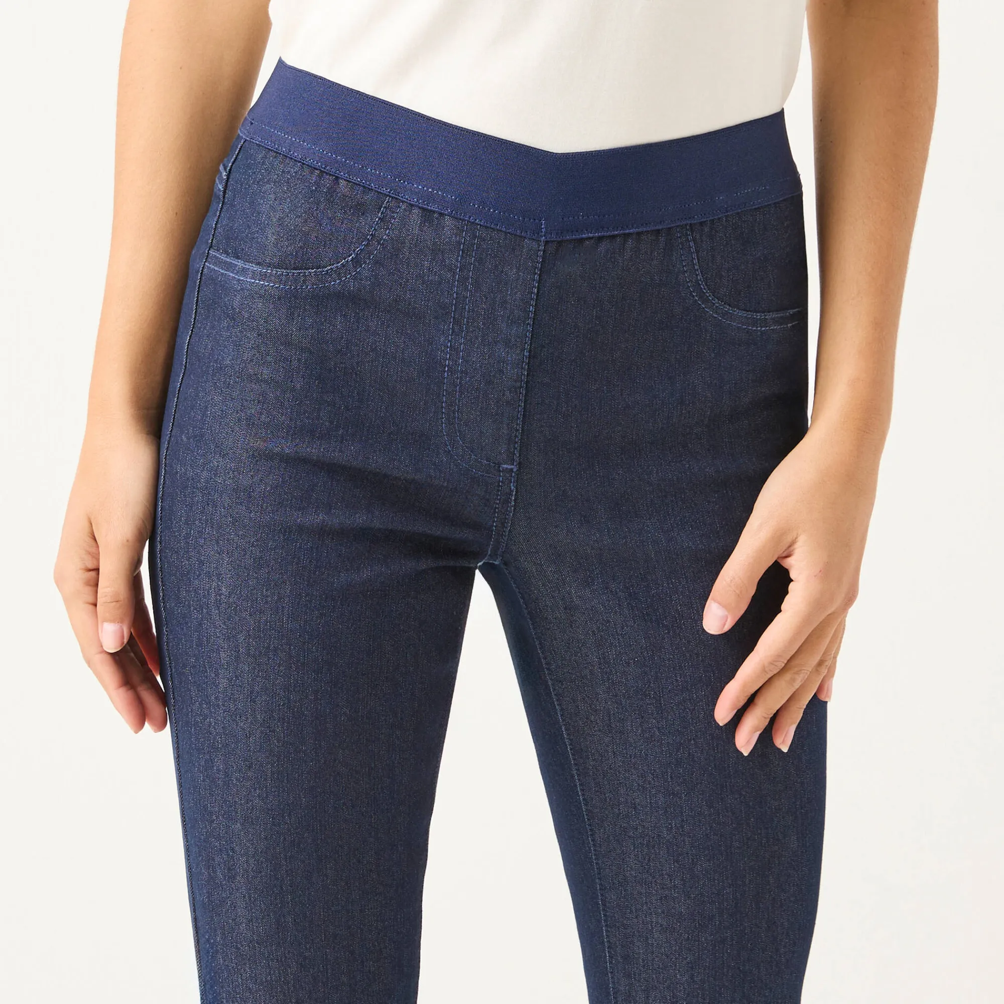 Jeans<Blancheporte Jegging in denim met elastische taille - kleine lengte raw