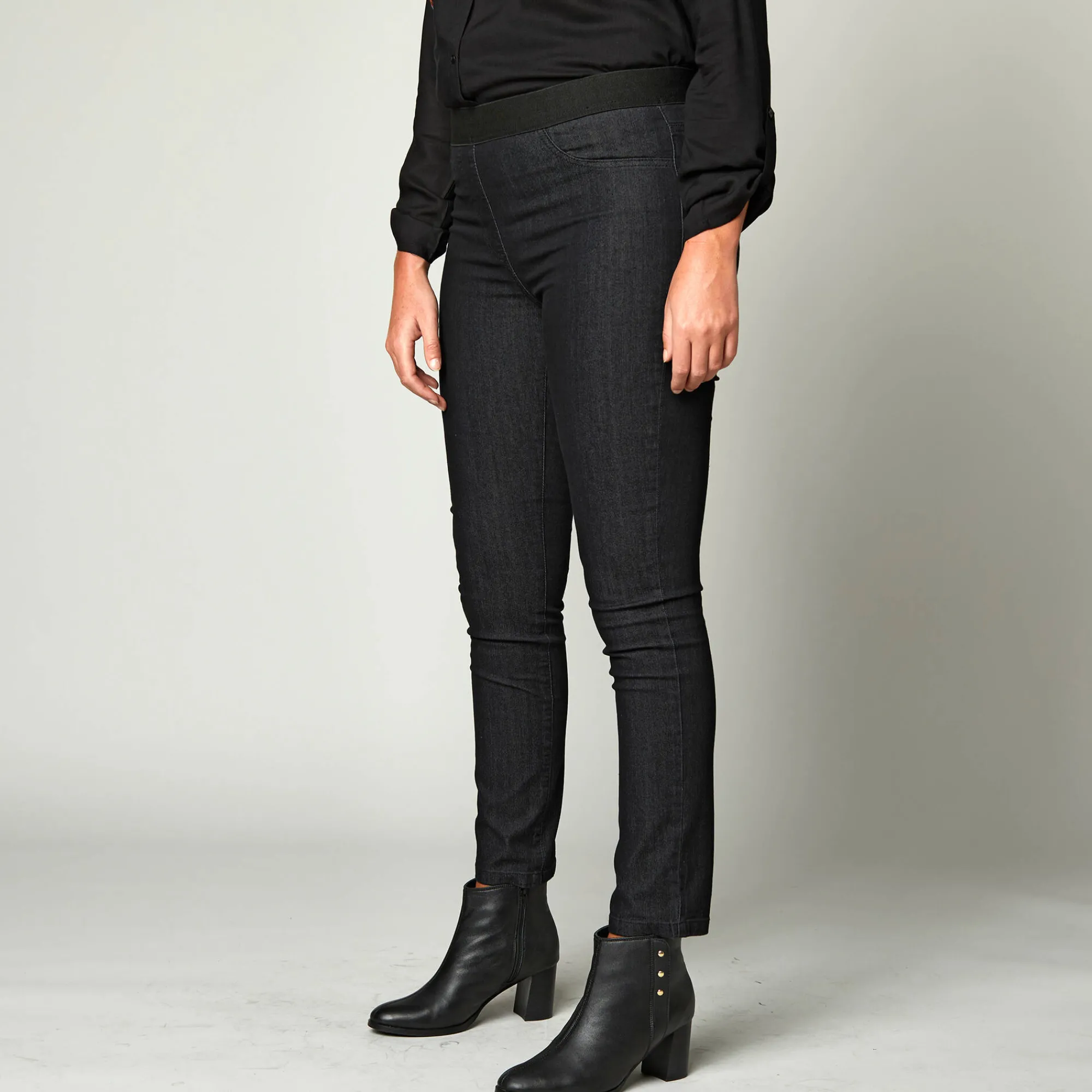 Jeans<Blancheporte Jegging in denim met elastische taille, grote lengte black