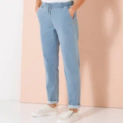 Legging|Jeans<Blancheporte Jogger in tricot met jeansaspect, elastische tailleband bleached