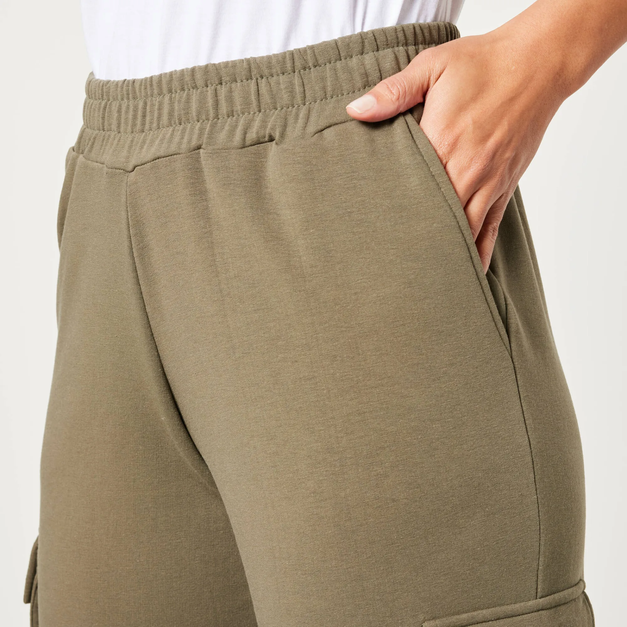 Broek<Blancheporte Joggingbroek in battlestijl kaki