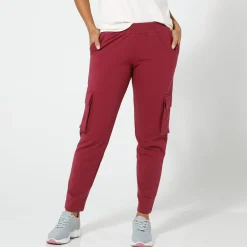 Broek<Blancheporte Joggingbroek in battlestijl pruim