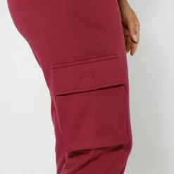 Broek<Blancheporte Joggingbroek in battlestijl pruim