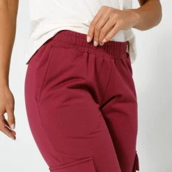 Broek<Blancheporte Joggingbroek in battlestijl pruim