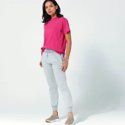 Broek<Blancheporte Joggingbroek in geruwd molton chiné grijs
