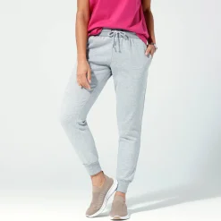 Broek<Blancheporte Joggingbroek in geruwd molton chiné grijs