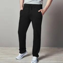 Broek<Blancheporte Joggingbroek in molton met rechte pijponderkanten zwart