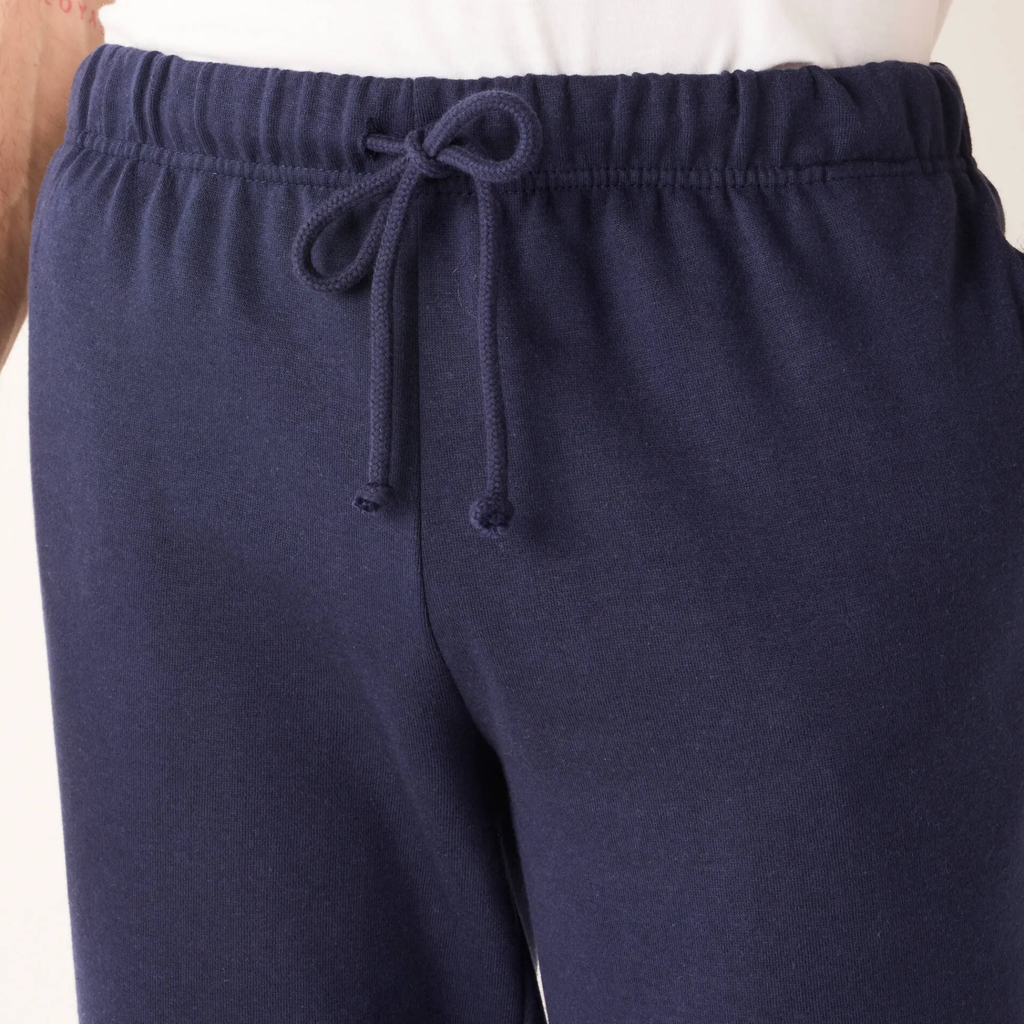 Broek<Blancheporte Joggingbroek in molton met elastische pijponderkanten marine
