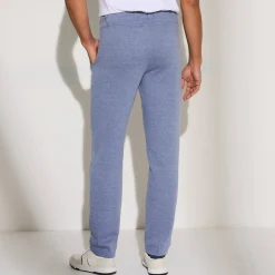 Broek<Blancheporte Joggingbroek in molton met rechte pijponderkanten jeansblauw