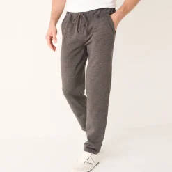 Broek<Blancheporte Joggingbroek in molton met rechte pijponderkanten chiné antraciet
