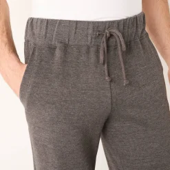 Broek<Blancheporte Joggingbroek in molton met rechte pijponderkanten chiné antraciet