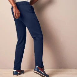 Broek<Blancheporte Joggingbroek in molton met rechte pijponderkanten marine