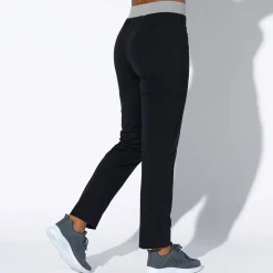 Broek<Blancheporte Joggingbroek in tricot zwart / chiné grijs