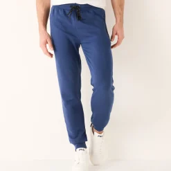 Broek<Blancheporte Joggingbroek met aangetrokken pijponderkanten, contrasterende details denim blauw