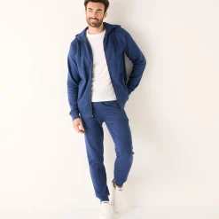 Broek<Blancheporte Joggingbroek met aangetrokken pijponderkanten, contrasterende details denim blauw