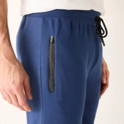 Broek<Blancheporte Joggingbroek met aangetrokken pijponderkanten, contrasterende details denim blauw