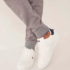 Broek<Blancheporte Joggingbroek met aangetrokken pijponderkanten, contrasterende details chiné grijs