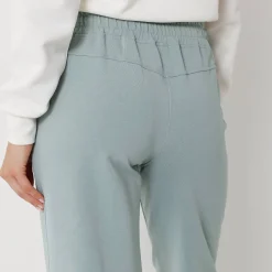 Broek<Blancheporte Joggpant in molton met elastische taille grijsgroen