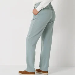 Broek<Blancheporte Joggpant in molton met elastische taille grijsgroen