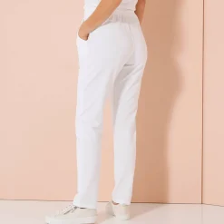 Broek<Blancheporte Joggpant in molton met elastische taille wit