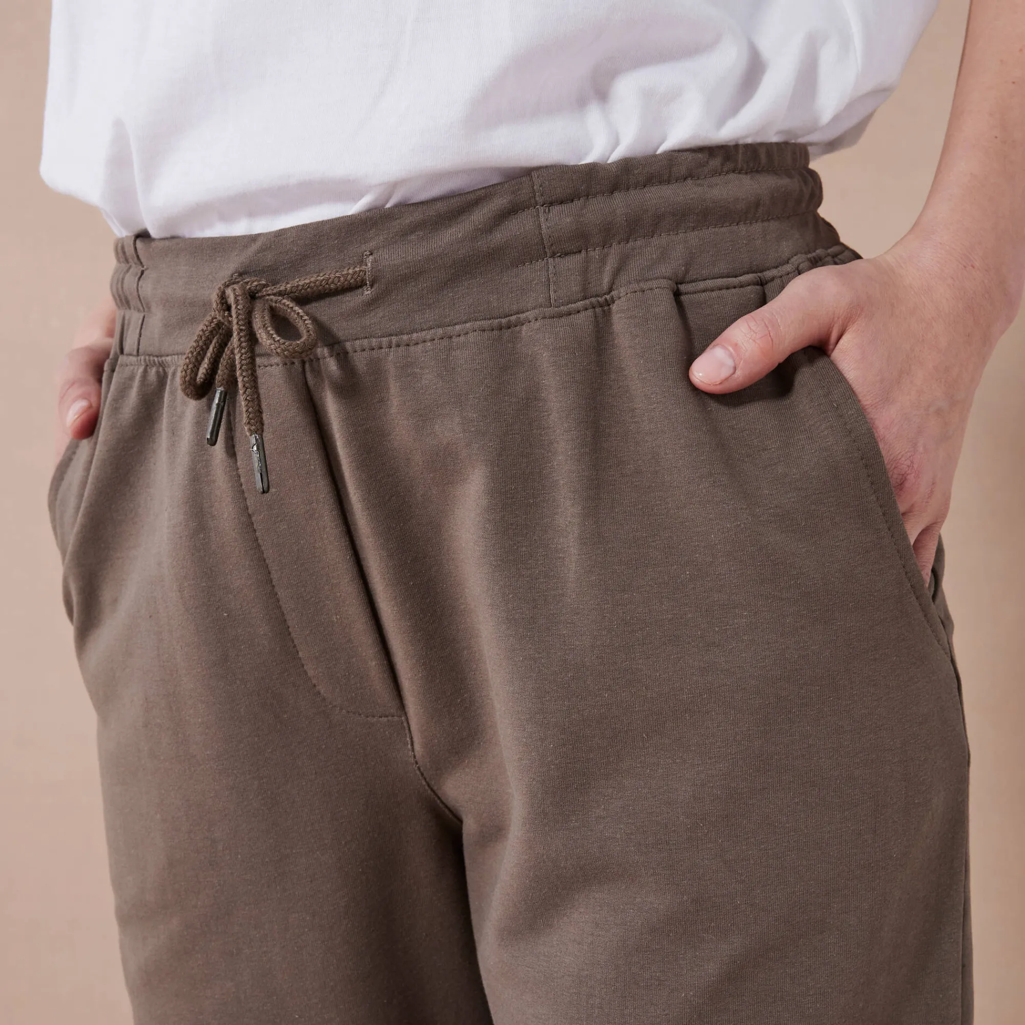 Broek<Blancheporte Joggpant in molton met elastische taille kaki