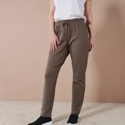 Broek<Blancheporte Joggpant in molton met elastische taille kaki