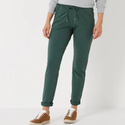 Broek<Blancheporte Joggpant in molton met elastische taille dennengroen