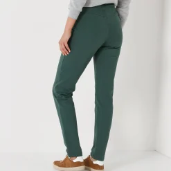 Broek<Blancheporte Joggpant in molton met elastische taille dennengroen