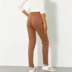 Broek<Blancheporte Joggpant in molton met elastische taille karamel