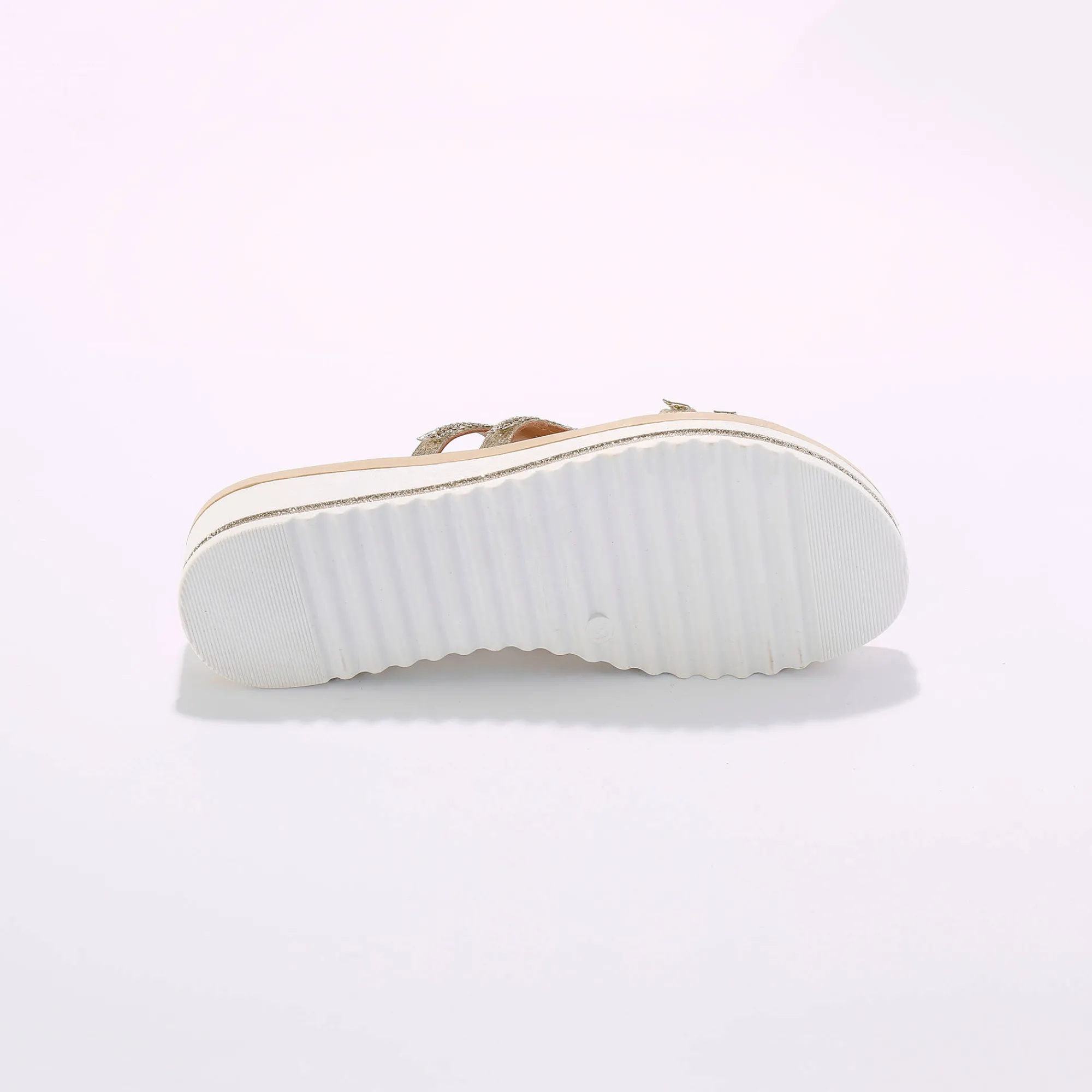 Muiltjes En Klompen|Sandalen En Espadrilles<Blancheporte Juweelmuiltjes met sleehak, pasjes met stras en pareltjes goudkleurig