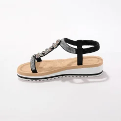 Sandalen En Espadrilles|Schoenen<Blancheporte Juweelsandalen met doorloopzool zwart