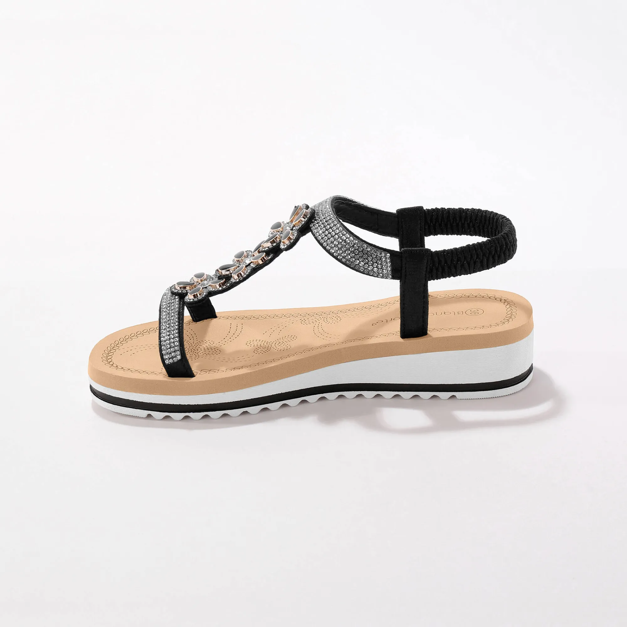Sandalen En Espadrilles|Schoenen<Blancheporte Juweelsandalen met doorloopzool zwart