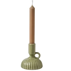 Lichtgevende Decoratie|Decoratieartikel<Blancheporte Kaarshouder in gegroefde keramiek, groen