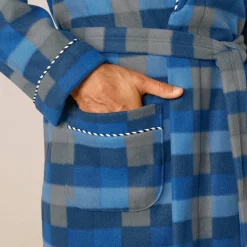 Pyjama En Kamerjas<Blancheporte Kamerjas in fleece blauw geruit