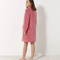 Peignoir En Kamerjas<Blancheporte Kamerjas in fleecetricot met sjaalkraag - 95 cm lang roze
