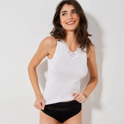 Thermisch Ondergoed<Blancheporte Kanten tanktop wit