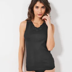 Thermisch Ondergoed<Blancheporte Kanten tanktop zwart