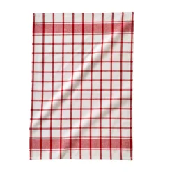 Droogdoek En Handdoek<Blancheporte Katoenen droogdoek met ingeweven ruiten - set van 3 rood
