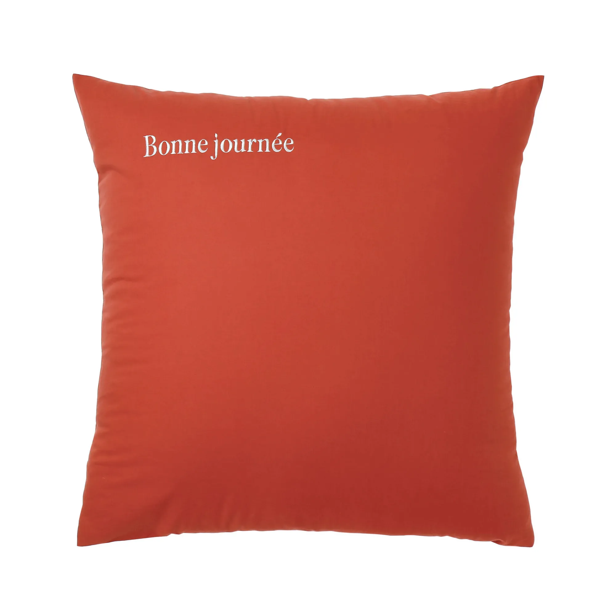 Effen Bedlinnen|Kussensloop<Colombine Katoenen kussensloop, personaliseerbaar terracotta