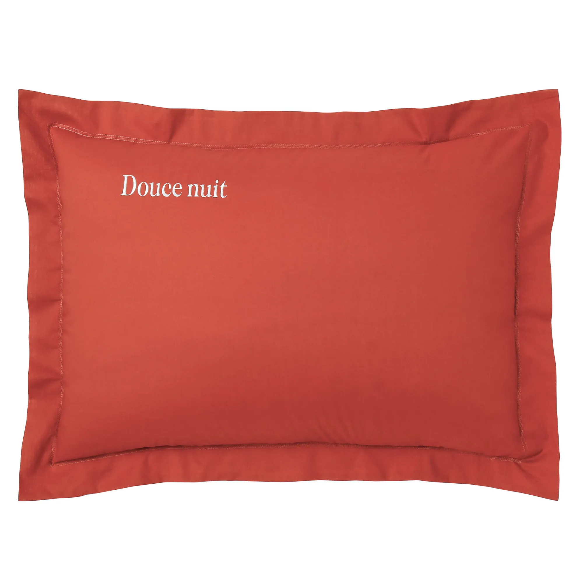 Effen Bedlinnen|Kussensloop<Colombine Katoenen kussensloop, personaliseerbaar terracotta