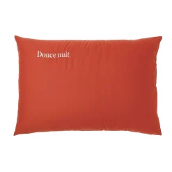 Effen Bedlinnen|Kussensloop<Colombine Katoenen kussensloop, personaliseerbaar terracotta